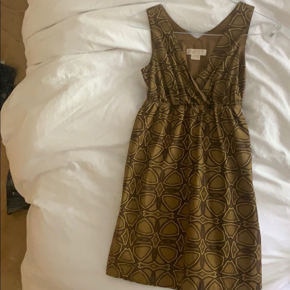 Olive green printed Michael Kors dress